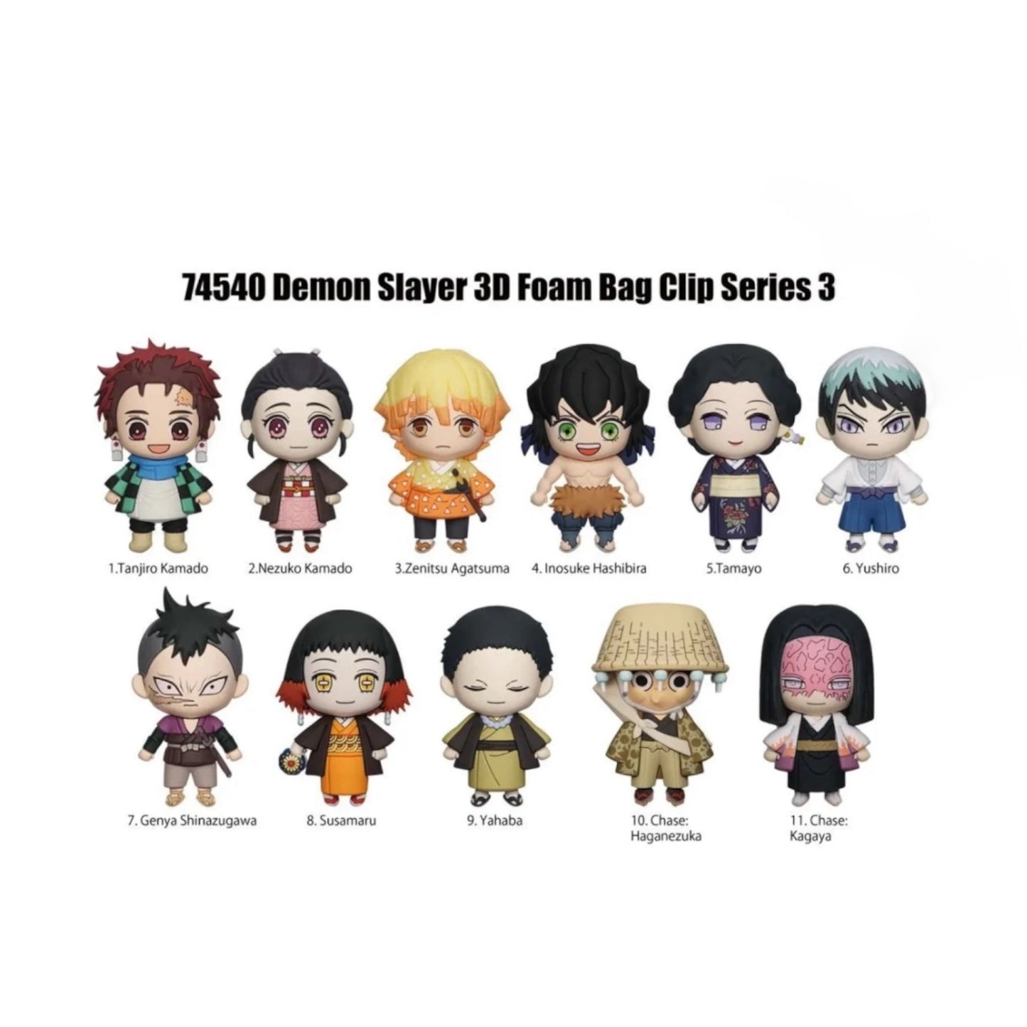 Monogram Demon Slayer 3D Foam 1 Random Blind Bag Clip Key Ring, Series 3