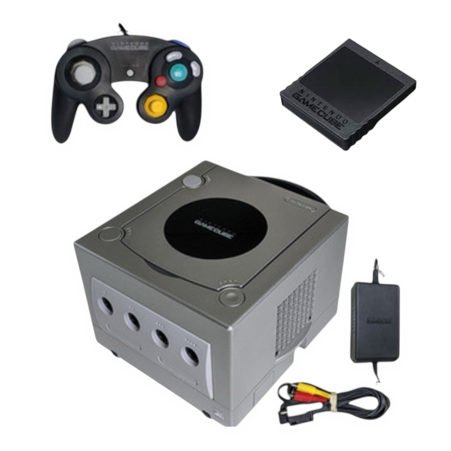 Nintendo GameCube Platinum Console Set – Controller, 59-Block Memory Card, AV & Power Cables