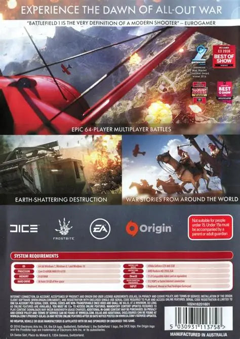 Battlefield 1: Early Enlister Deluxe Edition – PS4 Pre-Owned (Case & Disc Only)