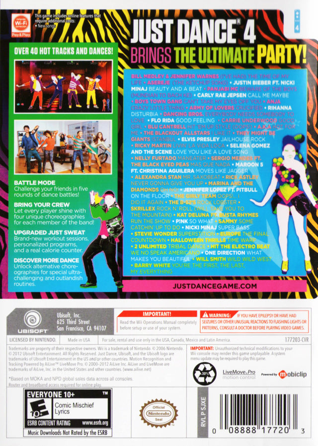 Just Dance 4 – Nintendo Wii (Used)